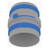 Муфта переходная ТИХОНЯ СПВ ПЭ МПРФ ИРИС-160/2х110 из АБС-пластика для СПВ ПЭ, с 2 ирисовыми клапанами для D110 и кольцами фиксации, с D160 на 2 выхода D110
