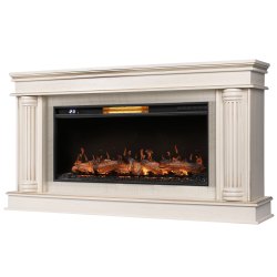 Каминокомплект: Очаг Royal Thermo Aurora RTFP/P-AR40LS, портал Olympia 42/40/36, сл. кость с зол. па